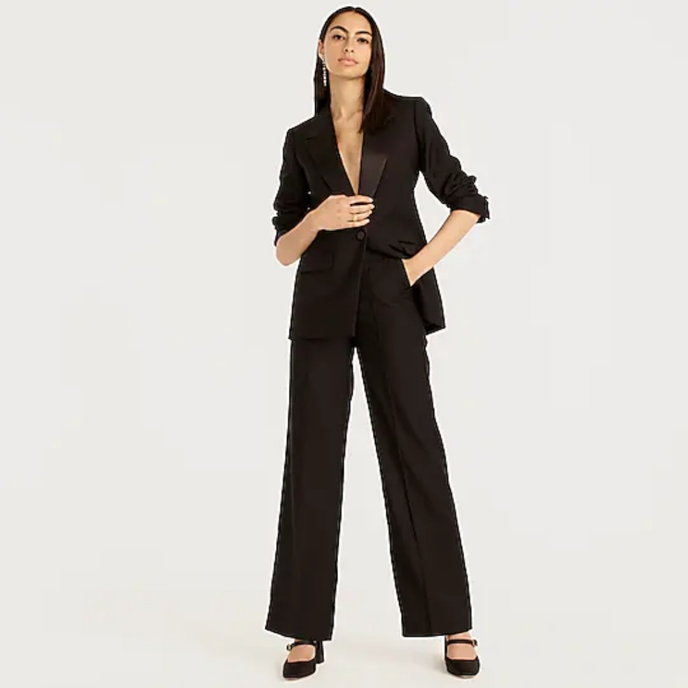 J. Crew Black Campbell Italian wool pants (without blazer)